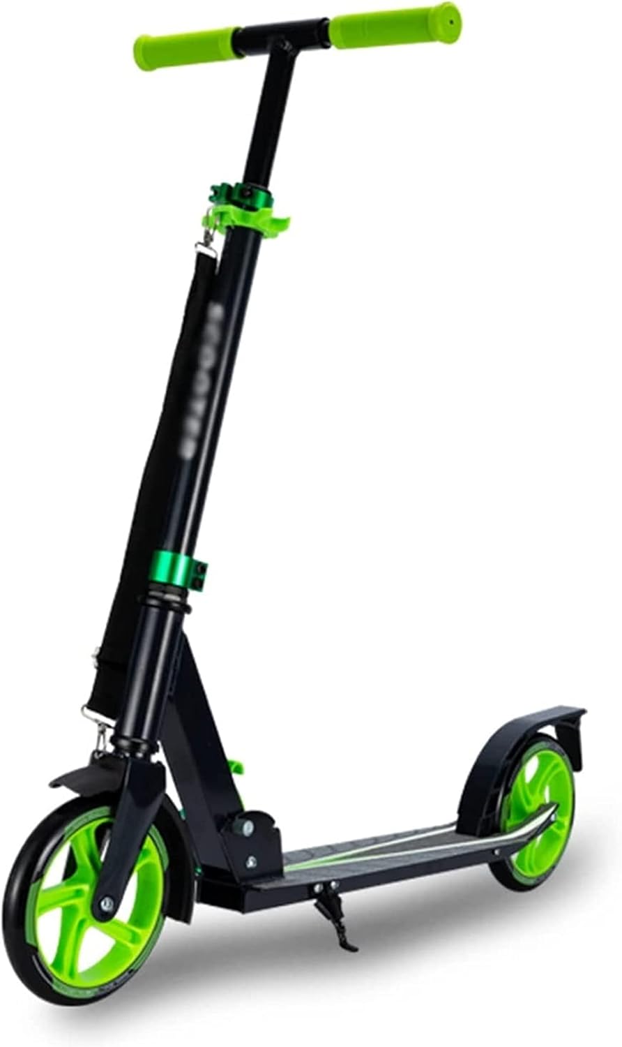 Foot Scooter Height Adjustable Foldable PU 2-Wheel Kick Scooter Aluminum Alloy Sports Skateboard Scooter (Color : Red) (Green)