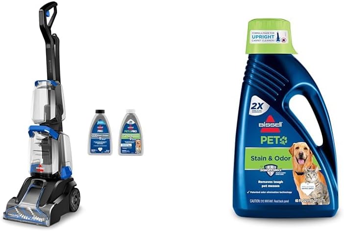 Bundle of BISSELL TurboClean, Upright Carpet Cleaner, 3952 + Bissell 2X Pet Stain & Odor Full Size Machine Formula, 60 Ounces, 99K5A