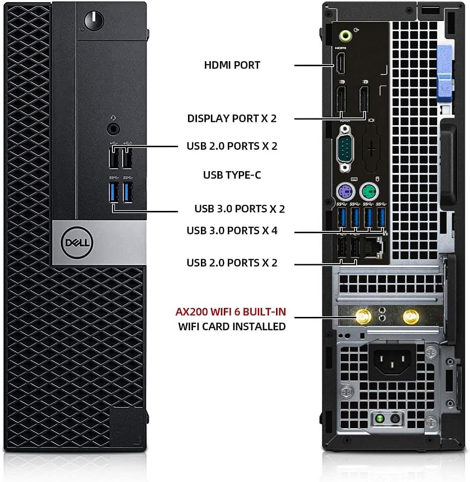 Dell OptiPlex 5050 Desktop Computers PC,Intel i7-6700 3.4GHz,32GB DDR4 Ram New 512GB M.2 NVMe SSD+1TB HDD,Intel AX200 Built-in WiFi 6,Bluetooth 5.2, HDMI,DVD-RW,Windows 10 Pro (Renewed)