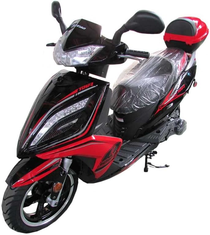 HHH Quantum150 Titan150cc Scooter Fully Automatic Street Scooter Gas Tao Motors 150cc Moped with 13 inch Tires Gy6 Engine and CVT 150cc Bike for Adult (Blue)