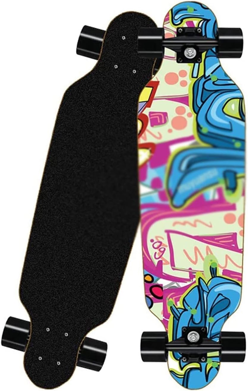 Skateboards for Beginners 31 Inch Complete Skateboard for Kids Teens Adults 7 Layer Canadian Maple Double Kick Deck Concave Trick Skateboard