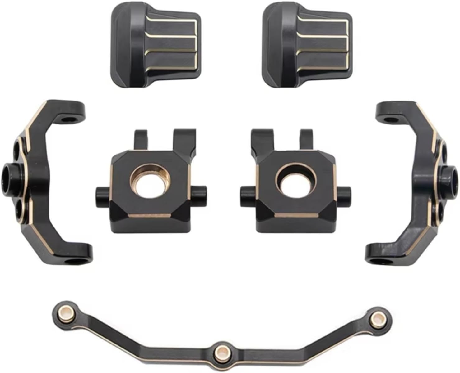 RC Car Accessories Compatible with TRX4M 1/18 RC Crawler Car Upgrade Parts 2Pcs Brass Aluminum Alloy Front and Rear Axle with Gear