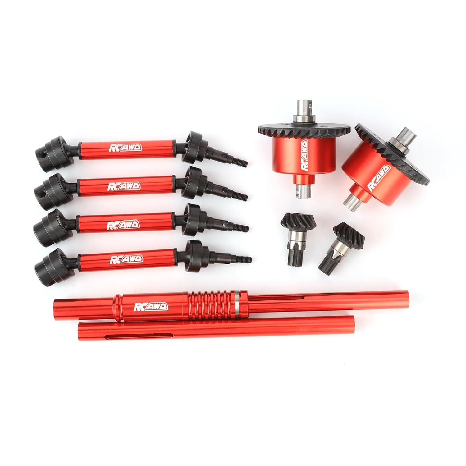 RCAWD Front and Rear Full Metal Differential Shaft Set 34T/13T with 30K Differential Oil for ARRMA Granite, Senton, Old Big Rock, Typhoon, 3S Brushless and Brushed Series 1/10 Upgrade Parts