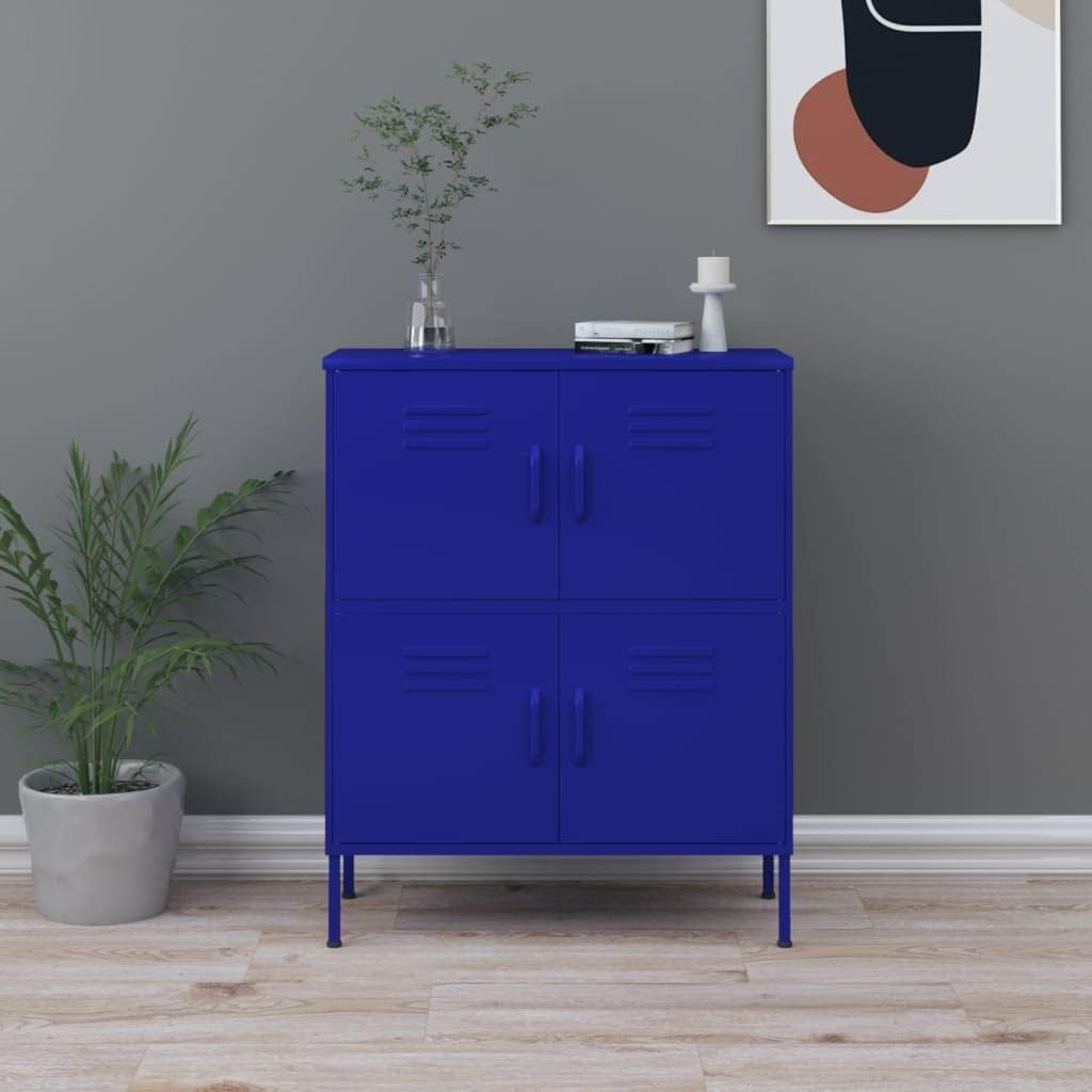 KTHLBRH Bookshelf Bookcase Storage Cabinet, School Locker, Metal Locker, Multiple Use Cabinets for Home School Office, Storage Cabinet Navy Blue 31.5