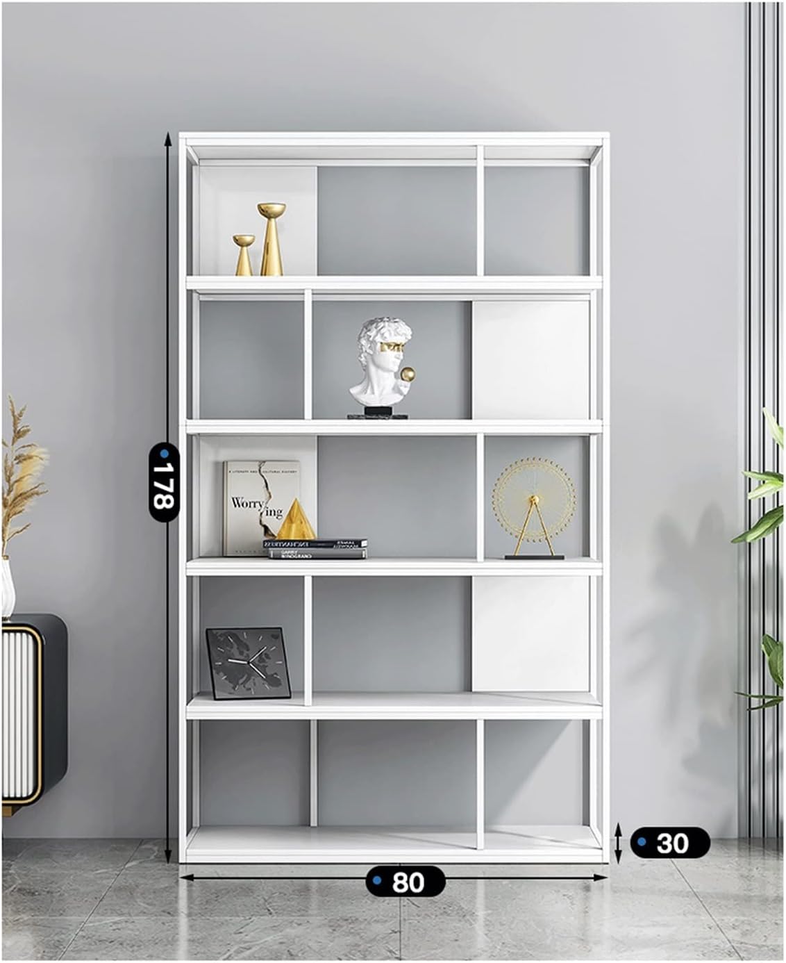 FACMAS Small Bookshelf Cabinet Display Cabinet Wrought Iron Bookcase Display Cabinet Free Combination Cabinet Bookshelf Rack Office Living Room Bedroom Bookshelf Bookcase/Bookshelves