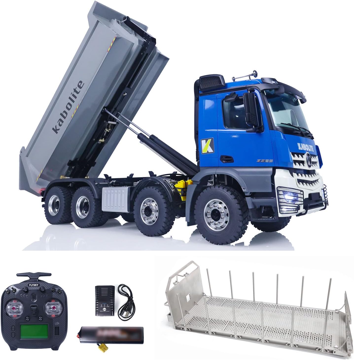KABOLITE 8X8 RC Hydraulic Tipper Car 1/14 HUINA K3366 RC Dumper Truck 2-Speed Transmission Motor ESC Servo ST8 Radio Controller RC Hydraulic Heavy Machine