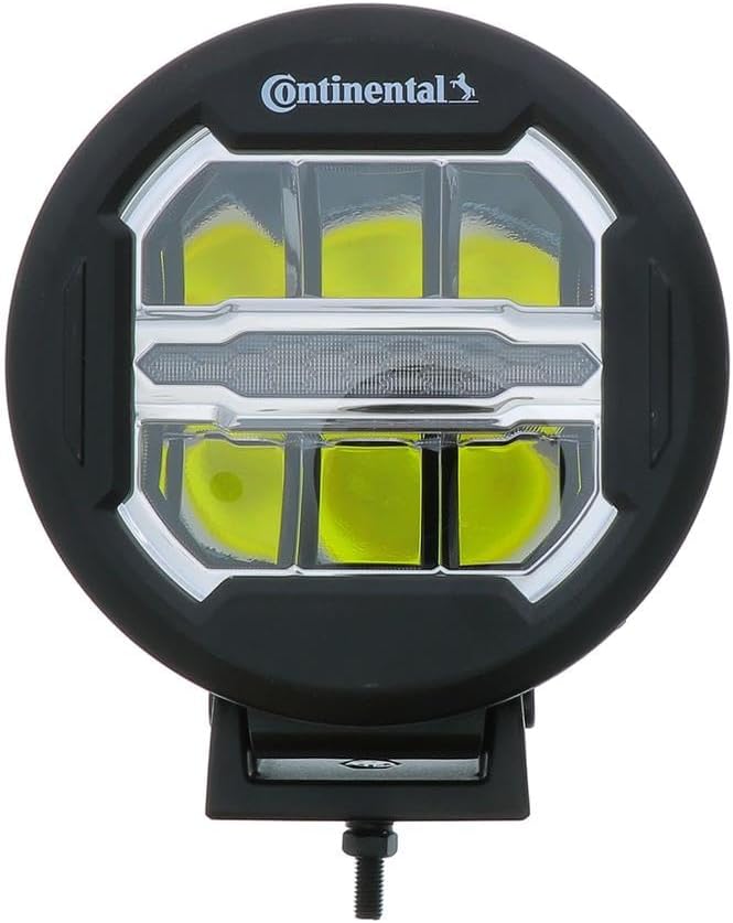 Continental NightViu 7” LED Driving Light, 3000 Lumen Combo Beam Pattern for SUVs, 4X4s, ATVs, UTVs, Built for Off-Road, Shatter Proof Lens, Powder-Coated Aluminum housing - Hardware Included