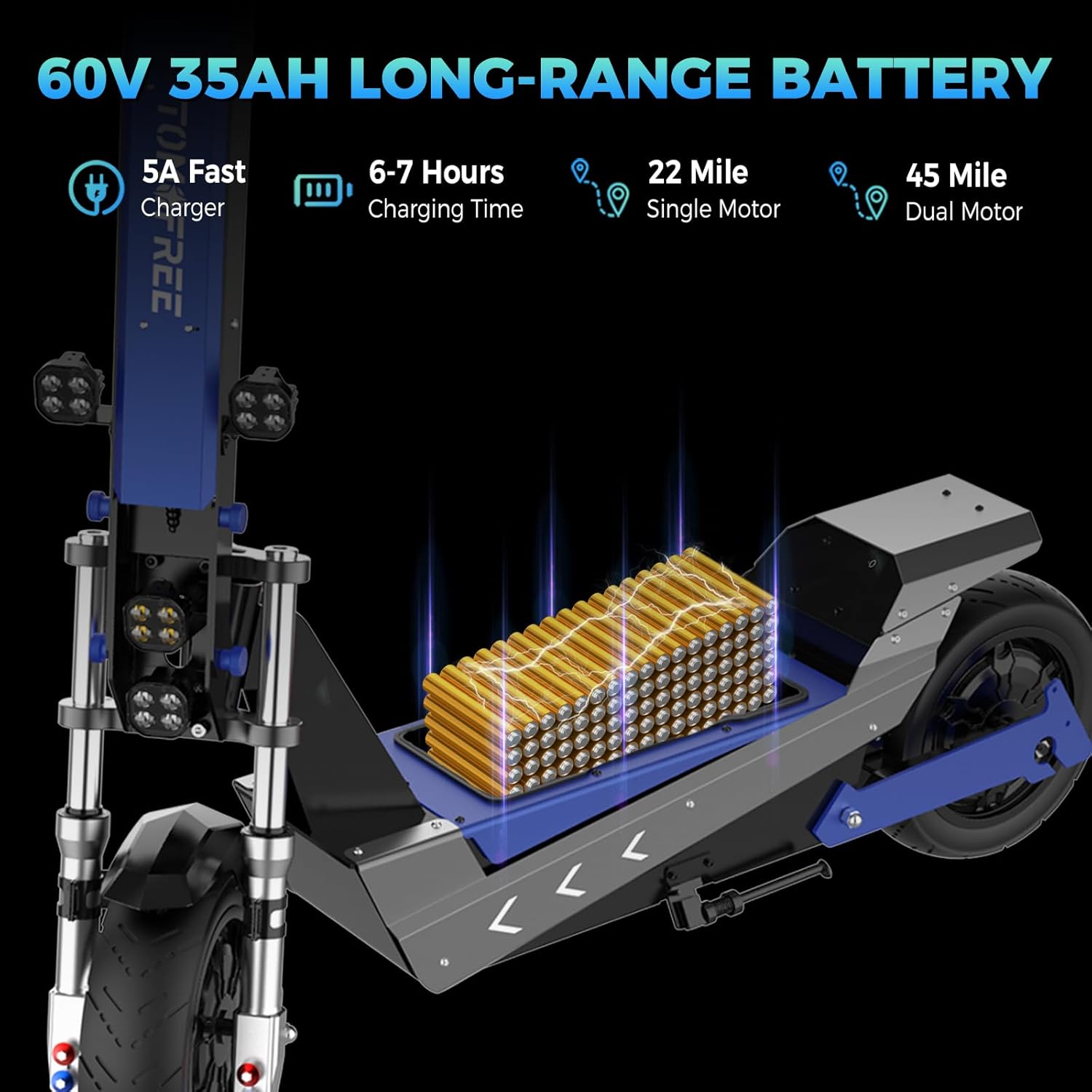 L7 6000W Dual Motor Escooter Adult, Max 50 MPH/45Miles, 60V 35Ah Large Battery, Full Suspension, Hydraulic Brakes, 11