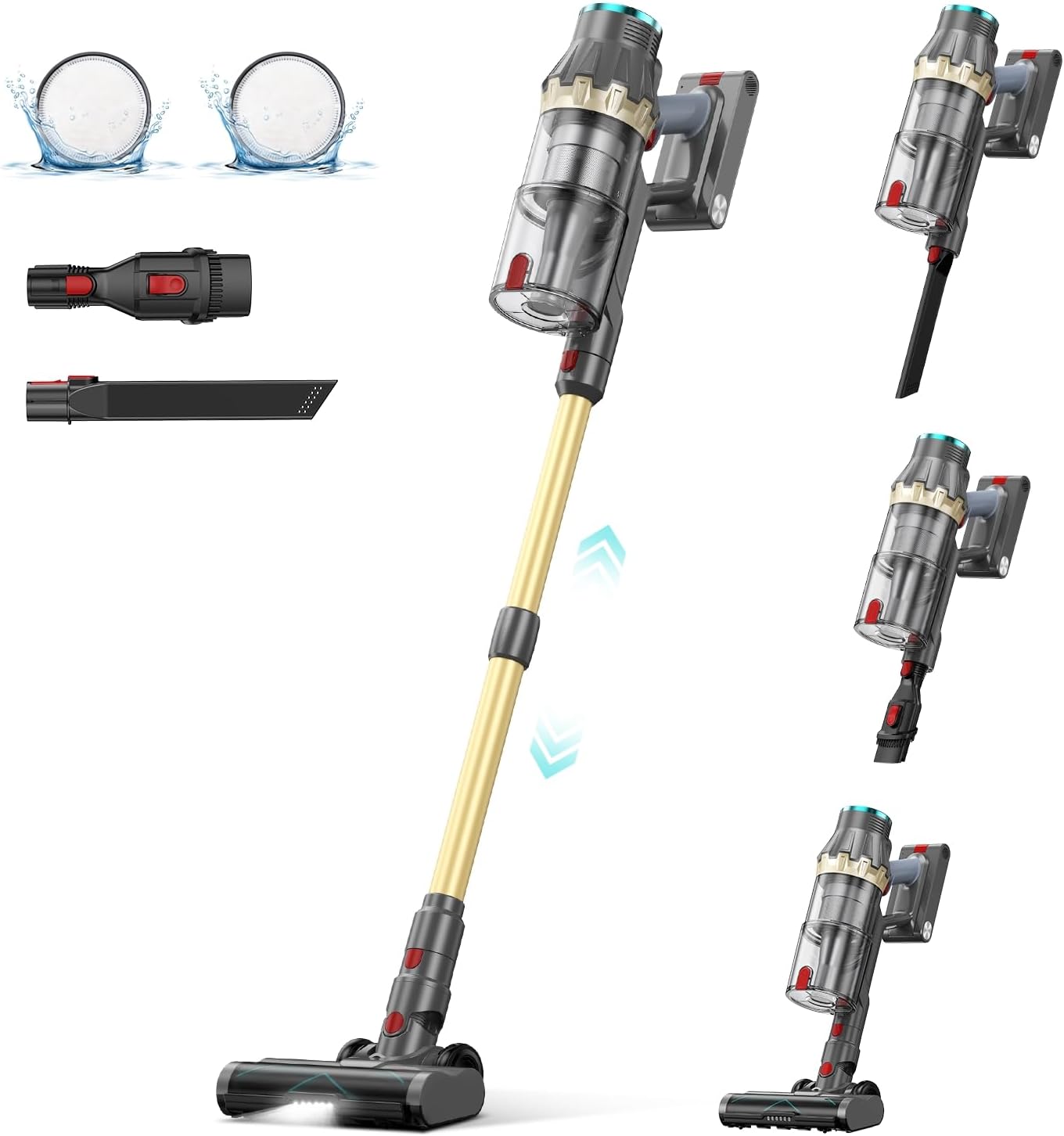 Linkifly Cordless Vacuum Cleaner, 550W/48Kpa Self-Standing Vacuum Cleaners for Home, up to 70 mins Run Time, Powerful Suction with Touch Screen, Stick Vauum Cleaner for Pet Hair,Carpet,Hardwood Floor