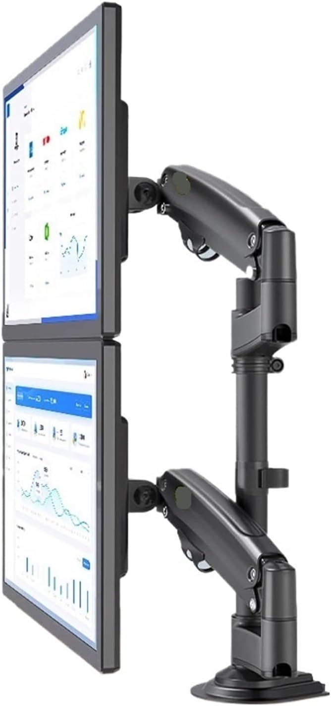 H180 22-inch-32-inch Dual Monitor Desk Stand arm Gas Spring Full-Motion LCD TV Installation 2-12 kg Double arm clamp Bracket(with 200x100)