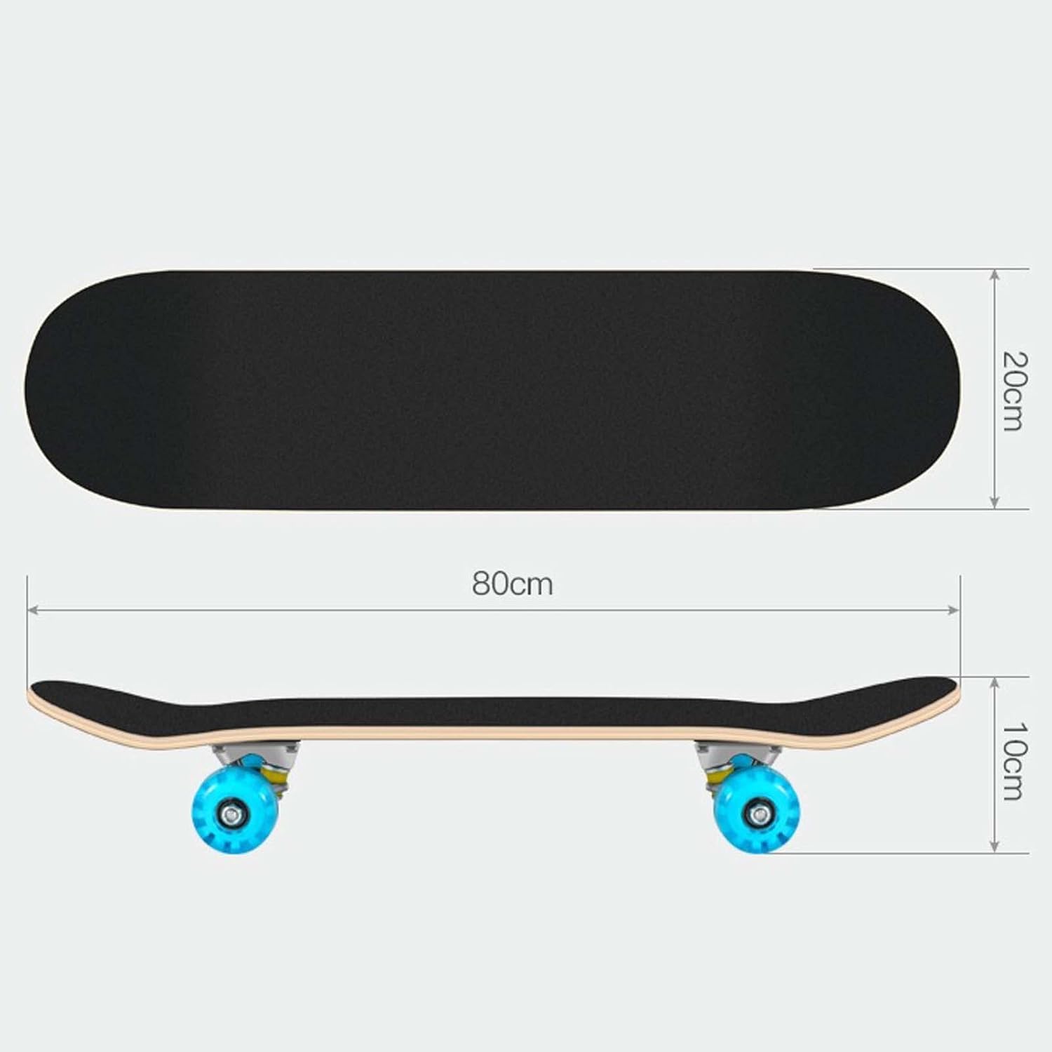 Skateboards with Colorful Flashing Wheels for Beginners, Kids, Teens, 31 x 8 Inch Complete Standard Skate Boards 7 Layer Maple Deck Concave Skateboard
