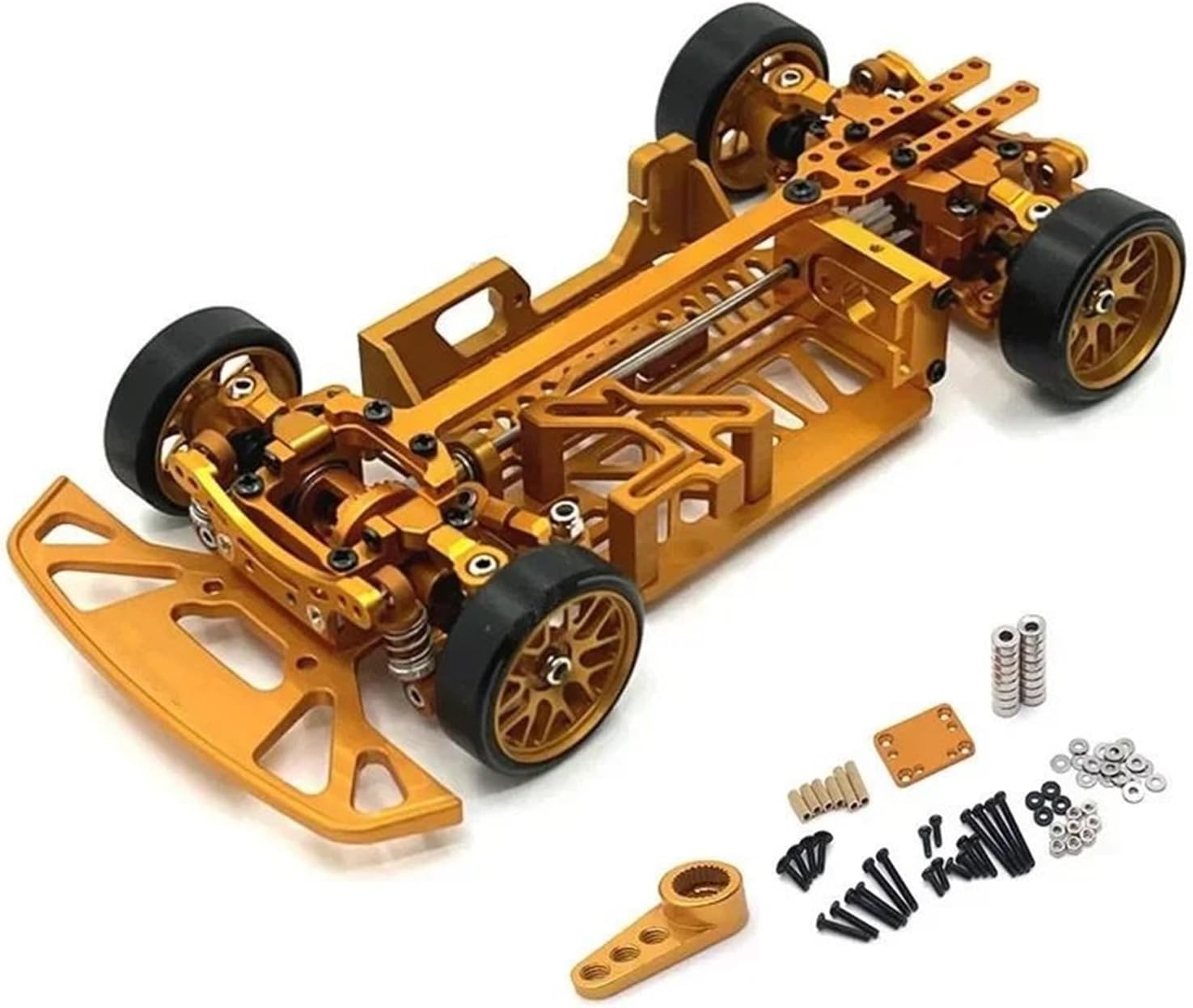 RC Car Toys For WLtoys For Mini-Q9 1/28 Metal Upgrade Multi Wheelbase Frame 4WD RC Car Upgrade Modification Parts(Yellow)