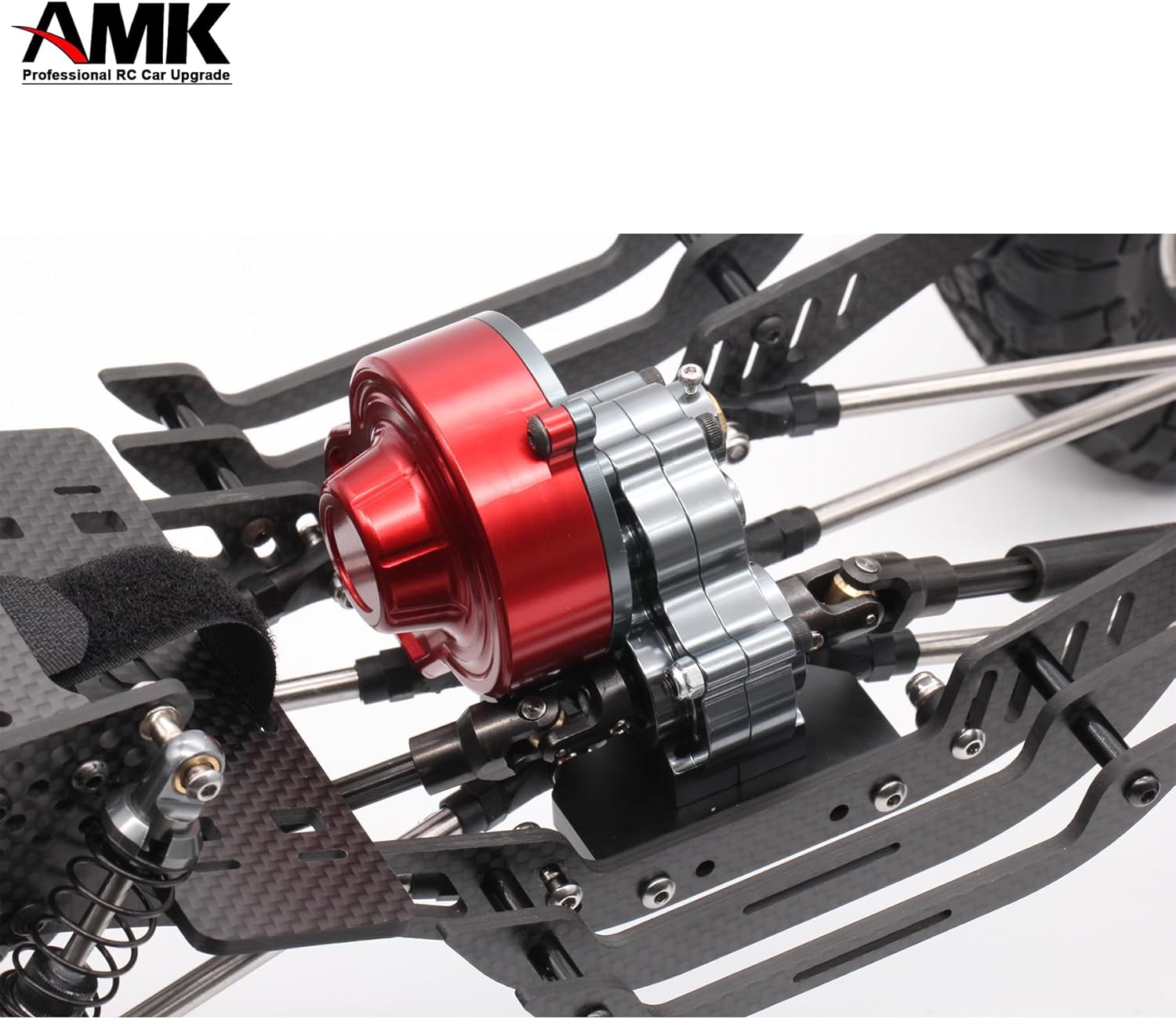 AMK 320mm Wheelbase 1/10 RC Chassis Frame Carbon Fiber LCG Crawlers Body with 1.9 Beadlock Wheels and Tires for Axial SCX10 Upgrades DIY Builder Kit (B)