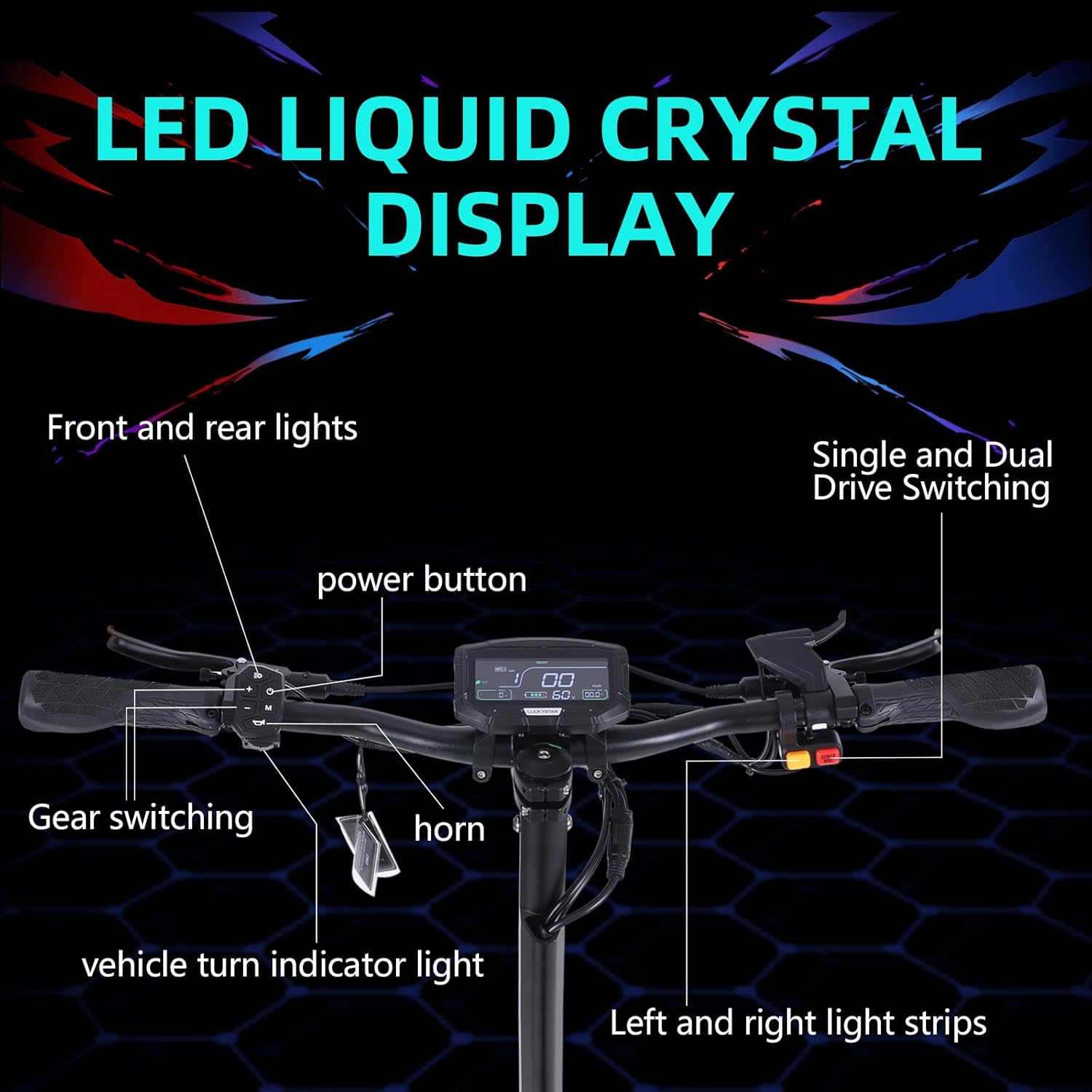 Super Off Road Electric Scooter Adults, 6000W Peak Motor, 63V 38Ah Battery, 53 Mph Max, Speed w/ 75 Miles Max Range, 11