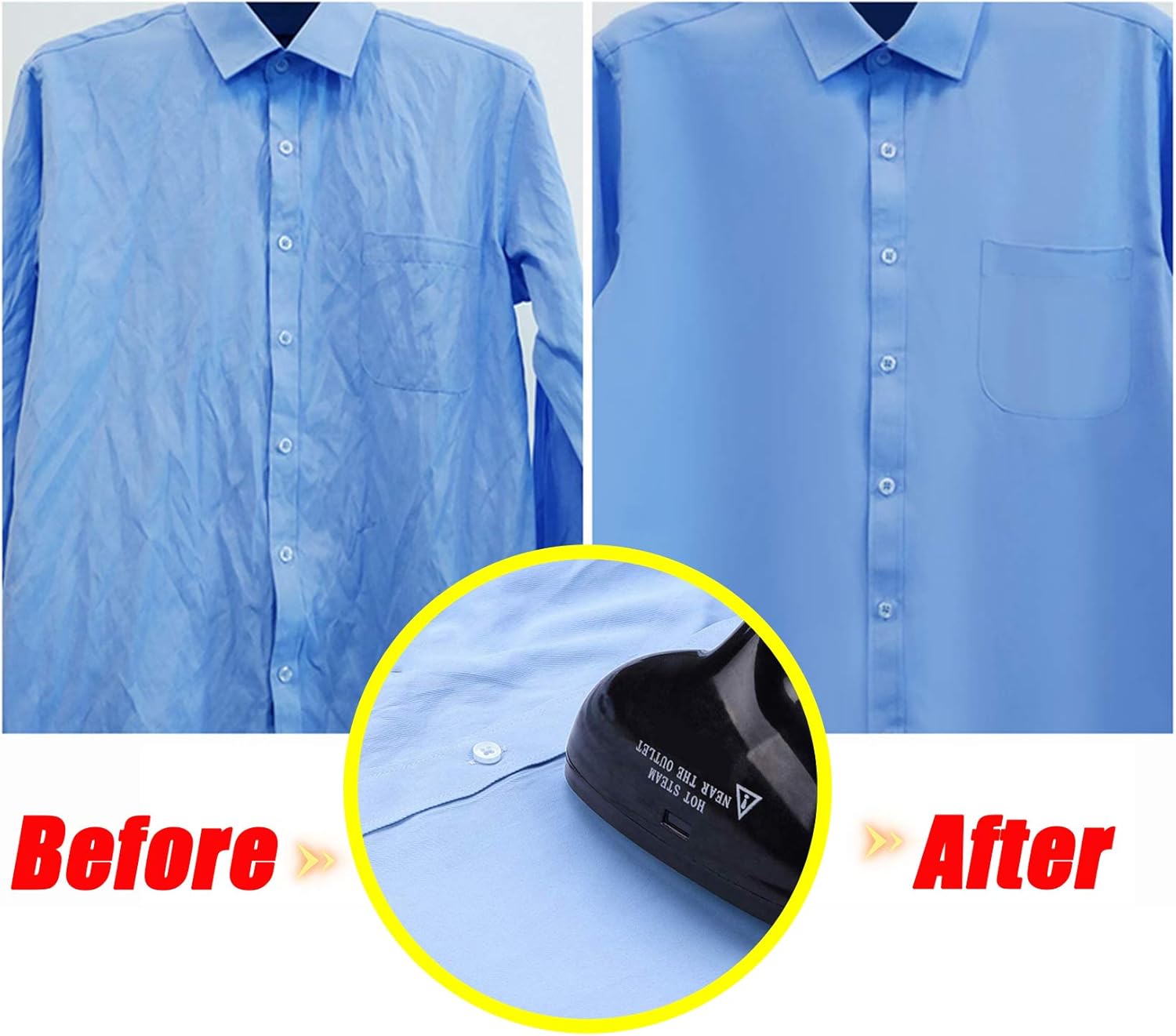 Clothes Vertical Garment Steamer Double Pole 2000W Quick Steam Household Small Hand-Held Steam Iron with Built-In Ironing Board And 1.8 L Water Tank,Gold (Gold)