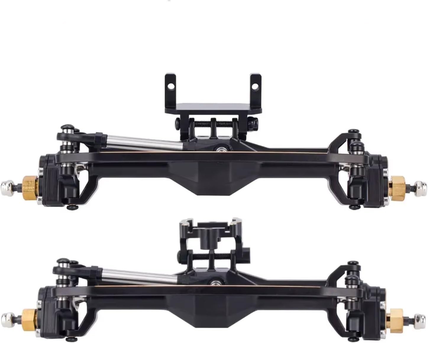 Rc Front Rear Axle for TRX4M 1/18 RC Crawler Car Axle Upgrade Parts Brass Widen Portal Axles +10mm with Lay Down Servo Mount Links