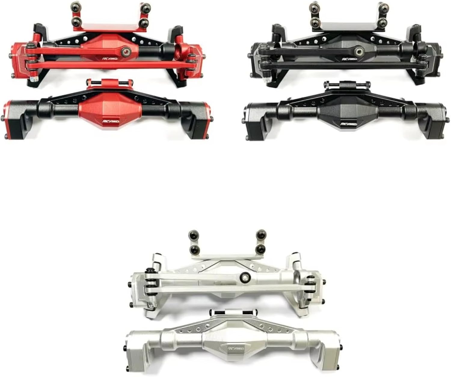 For Axial UTB18 For Capra AXI01002 1/18 RC Car Upgrade Parts Vehicle For Climbing For Buggy Aluminum Alloy Front Rear Portal Axle Rc Parts(Silver,1Set)