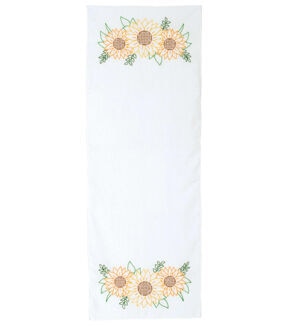 Jack Dempsey 15 x 42 Sunflowers Stamped Table Runner
