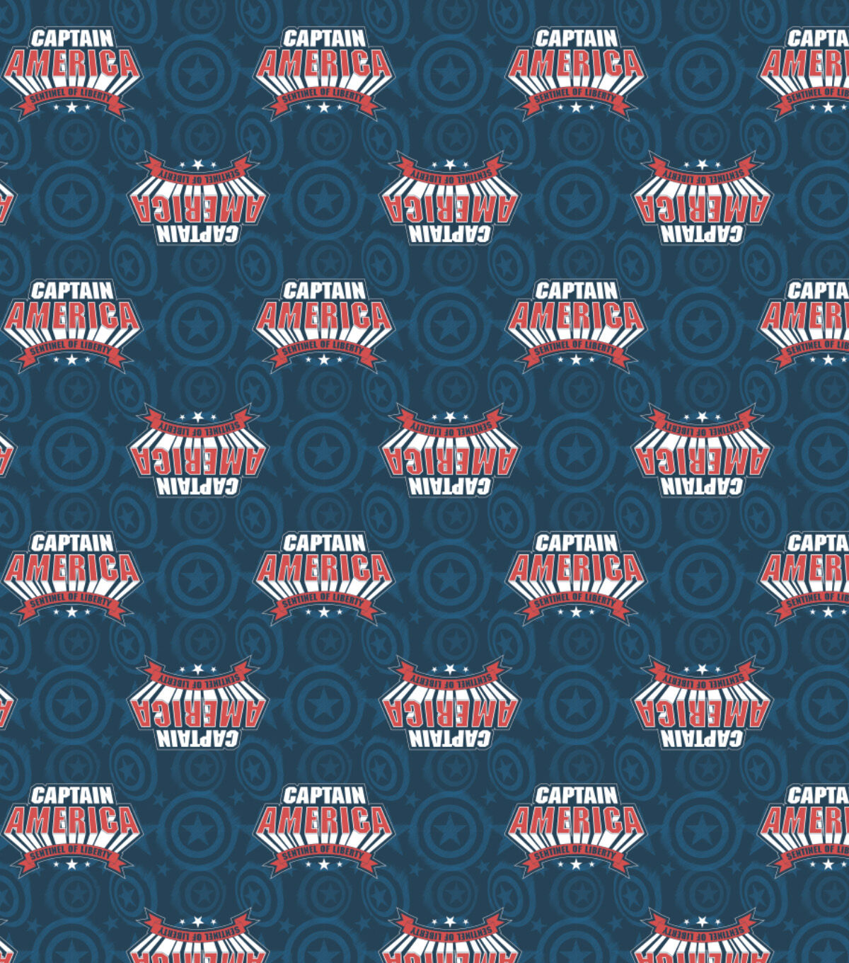 Patriotic Captain America Badge Cotton Fabric