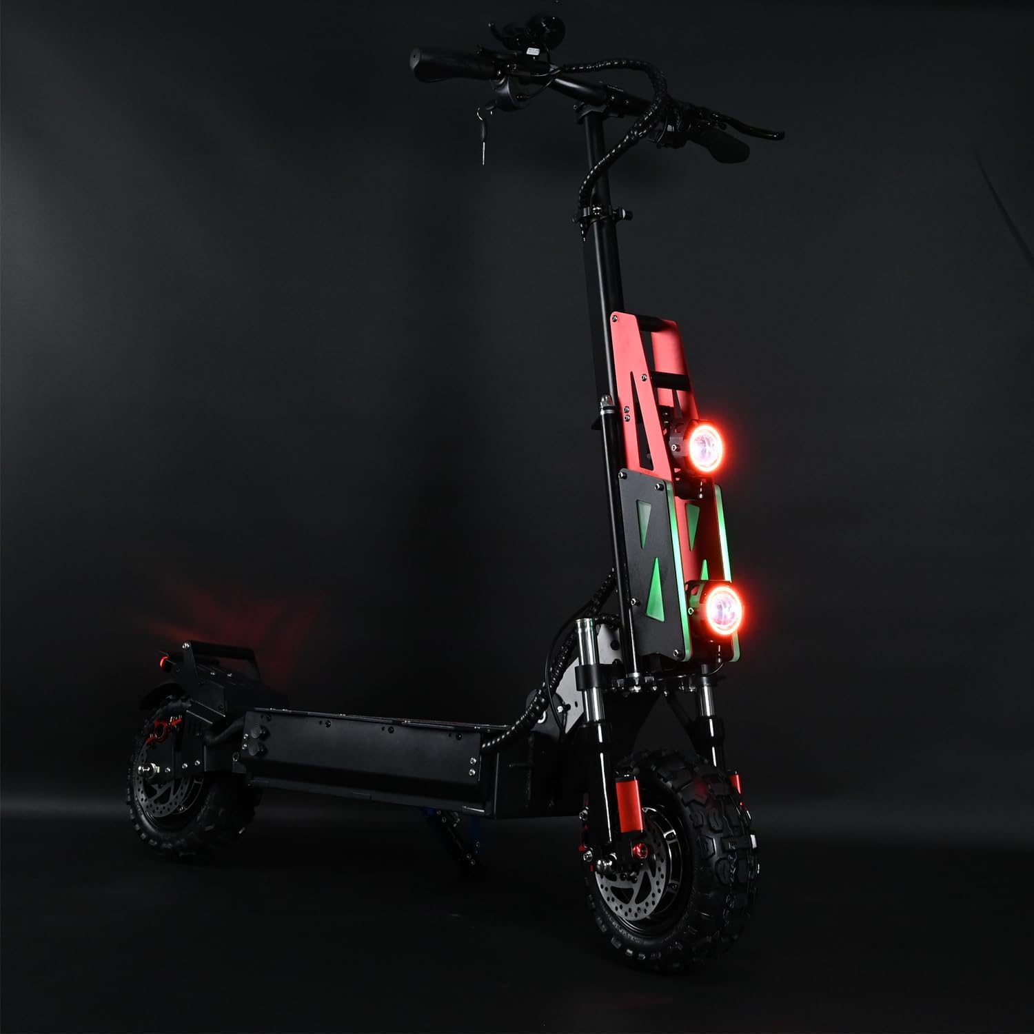 Electric Scooter Adults 60V 6000W Dual Motor Fast Folding Scooter with 3-Speed Variable Top Speed 60 mph Range 55 mph Off-Road 11' Tires with Seat Maximum Load 800 lbs Dual Drive Brakes Commuter Bike