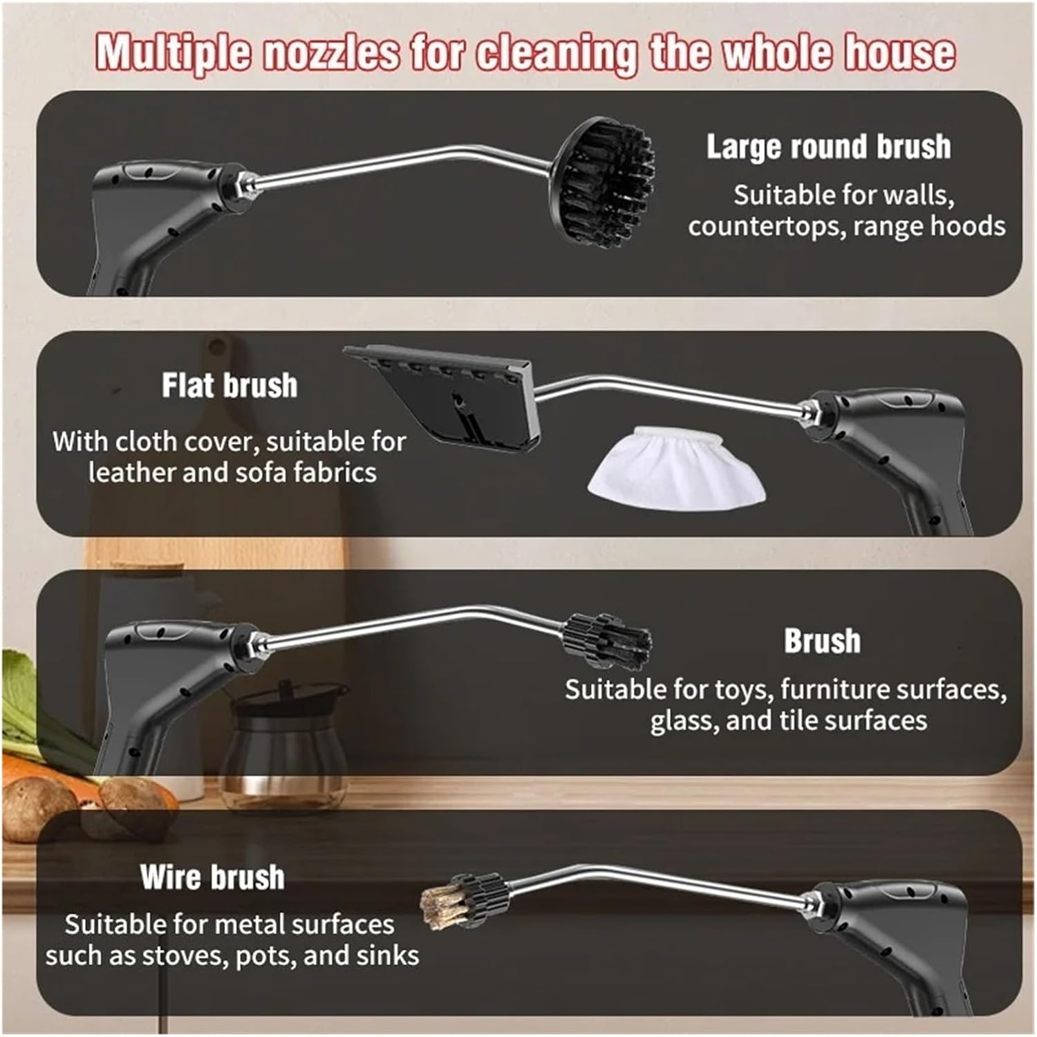 Handheld Household Steam Cleaner - High Pressure & High Temperature Compatible With Air Conditioner, Kitchen, Car, Furniture(L-9,110 V)