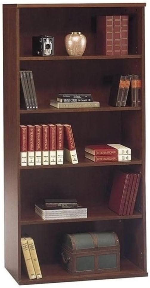 BOWERY HILL 5 Shelf Bookcase in Hansen Cherry Engineered Wood