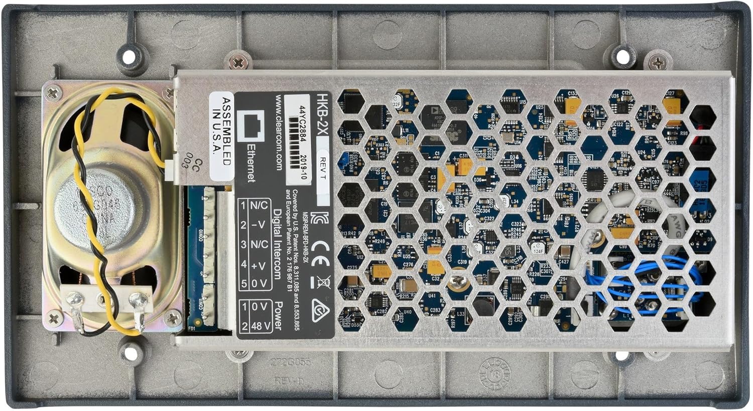 Clear-Com HelixNet HKB Speaker Station 4-pin XLR-M with 2/4Channel Program Audio, Flush Mounted