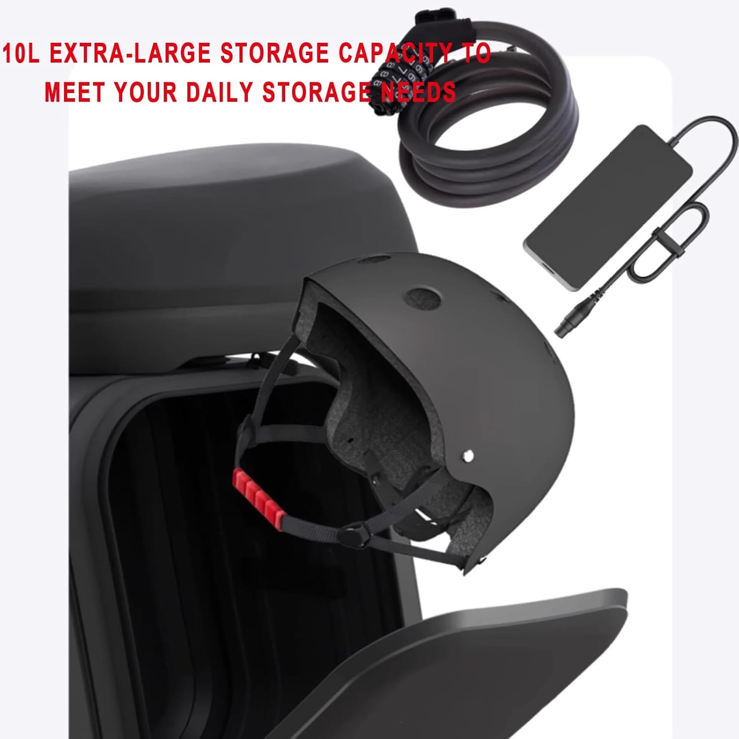 Scooter Seat, with 10L Large Storage Box, for Ninebot ZT3Pro Electric Scooter Multi-functional Seat
