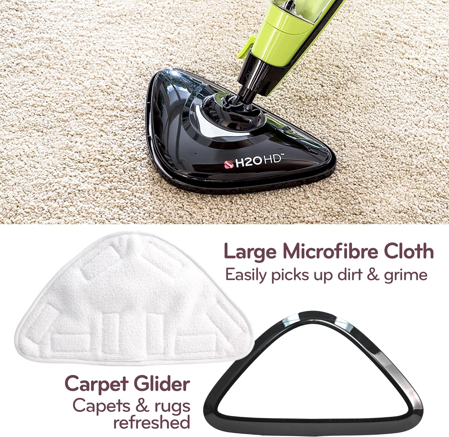 H2O HD 3-in-1 Steam Mop & Handheld Steam Cleaner – Carpet Cleaner, Grout Tools, Chemical-Free, Lightweight & Compact, 1500W, 450ml Tank, Variable Settings