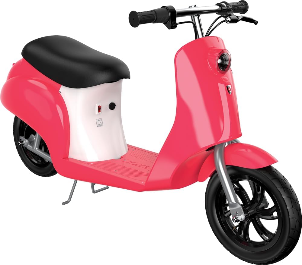 RAZOR Pocket Mod Rome, Red, Electric Scooter, European Style, up to 16-24 km/h, up to 40-80 Minutes Use, Under Seat Storage Compartment, Tires with Radio-305 mm, 8+, 77 kg