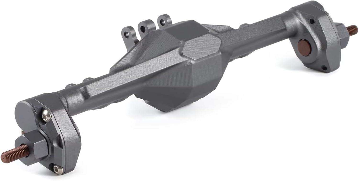 Compatible with Axial for SCX10 II 90046 VS4-10 1/10 RC Crawler Car Parts CNC Aluminum Front and Rear Portal Axle RC Front and Rear Axle(Gray,1set)