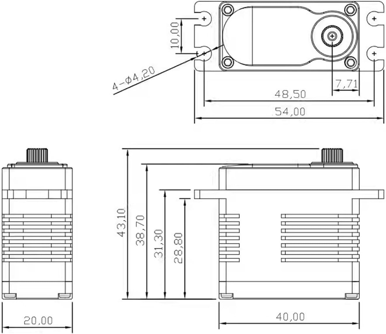 K6S 40kg Digital Servo Steel Gear Brushless Motor Waterproof