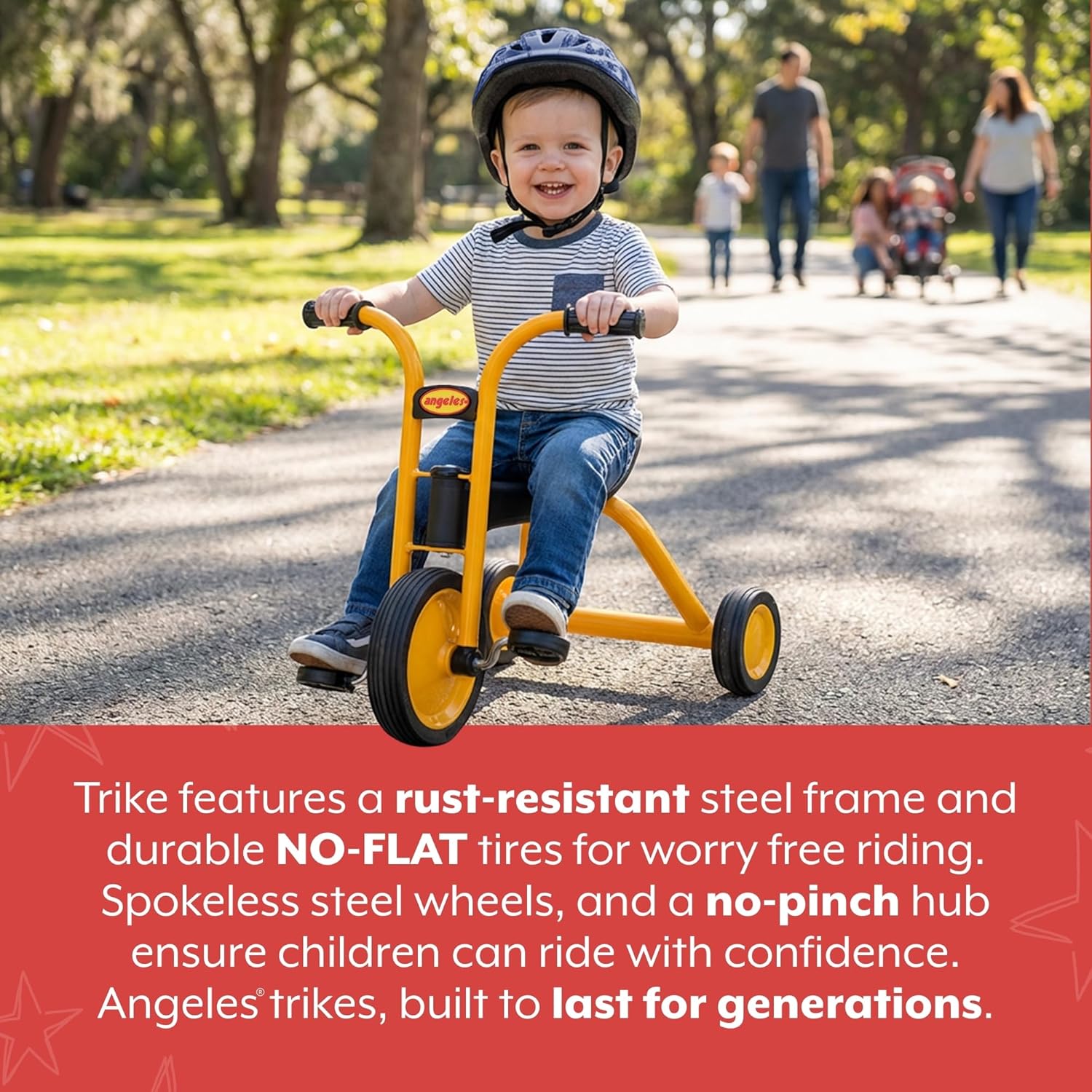 MYRIDER Toddler Trike, Kids Tricycle for Preschool, Daycare, Playground Kids Tricycles, Rubber Tires, Yellow/Black, 9