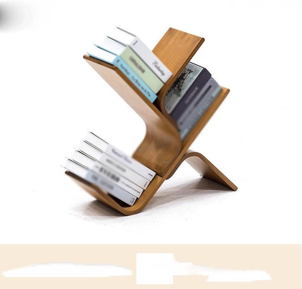 MVUYO Tree-Shaped Bookshelf and Storage Shelf Solid Wood Floor Multi-Layer Storage Narrow Bookcase Wall(D)