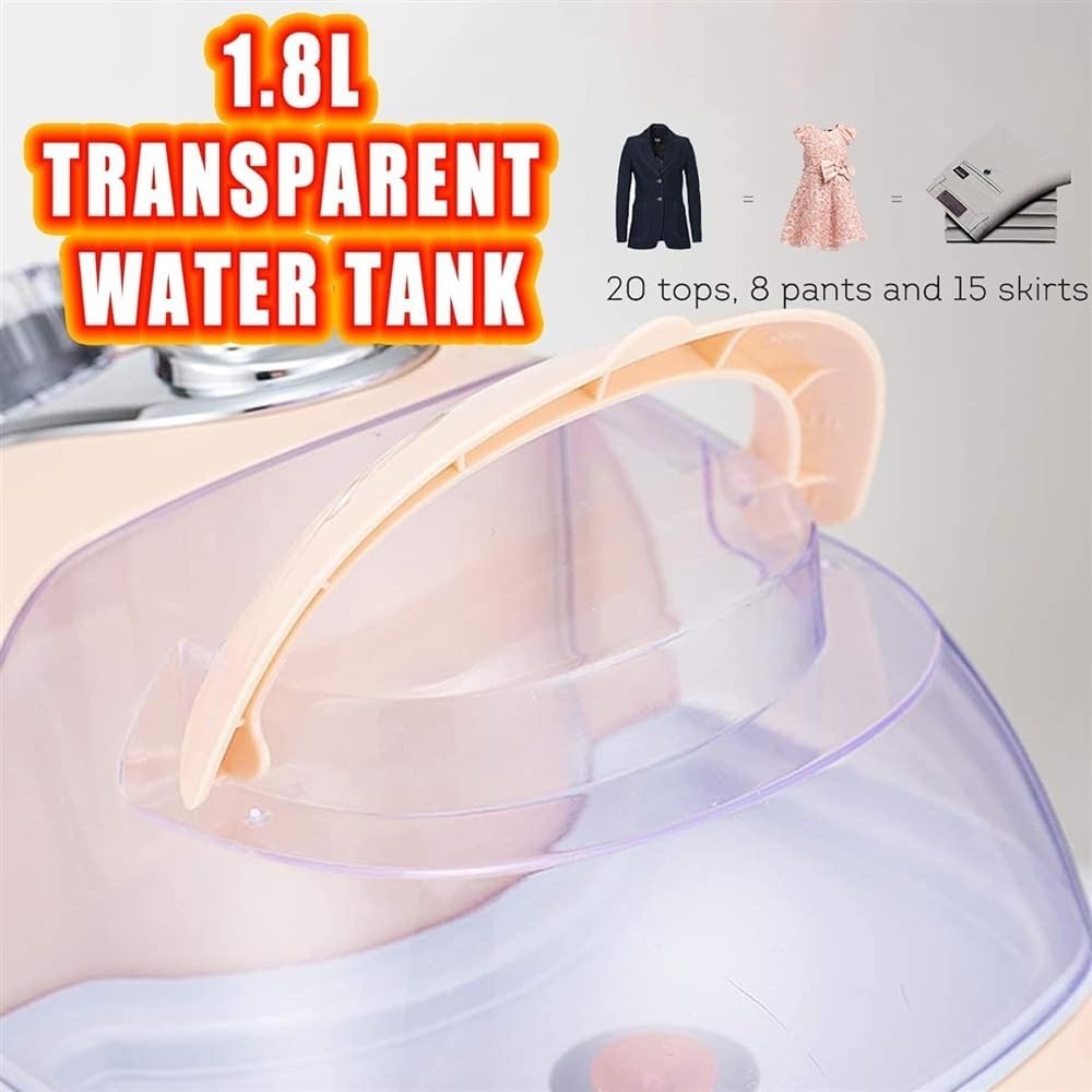 Professional Vertical Garment Steamer Double Pole Stretchable with 70-Ounce Water Tank Built-in Ironing Board and Garment Hanger Household Small Iron Handheld Ironing