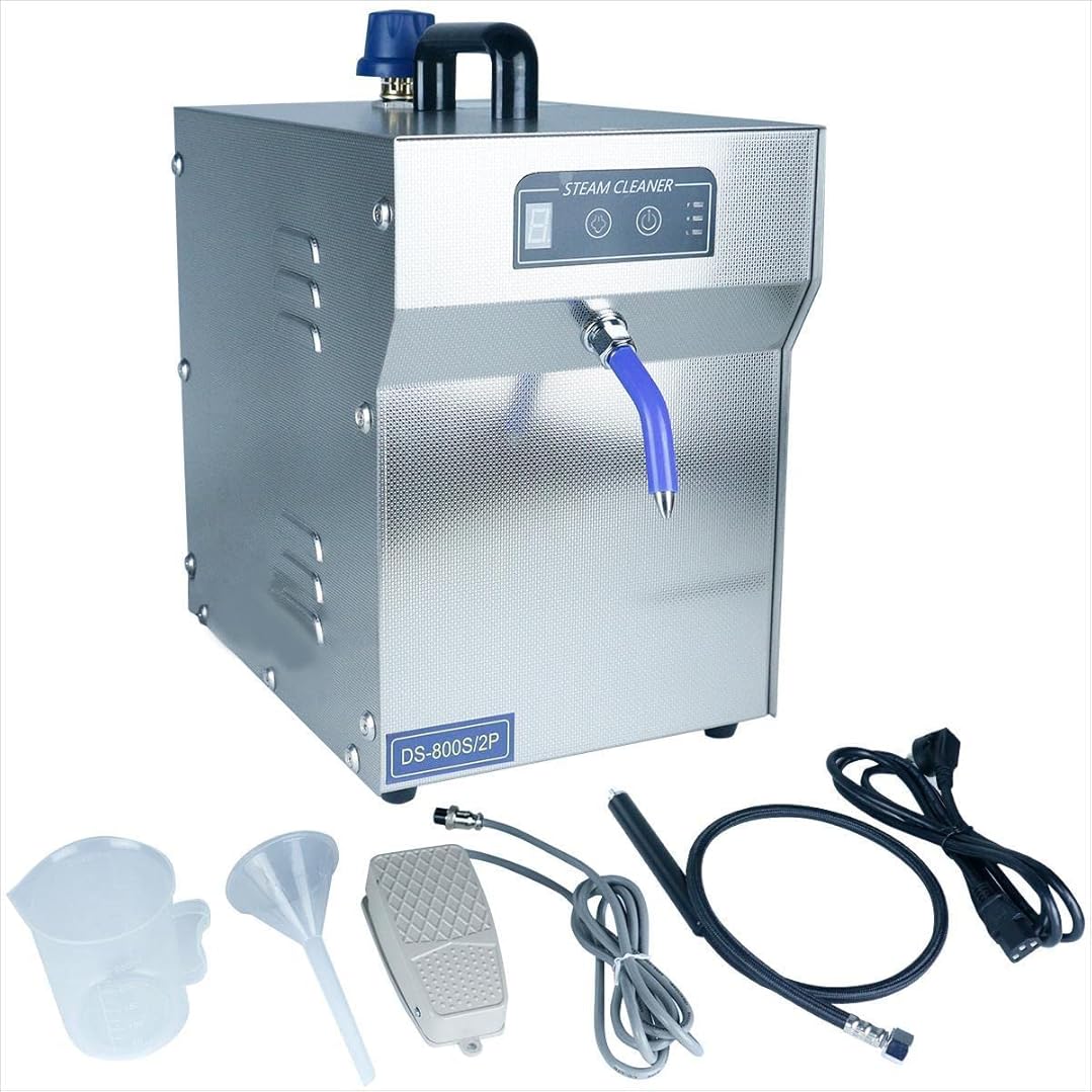 TDRFORCE Jewelry Steam Cleaner Machine Professional High Pressure Jewelry Cleaning Steamer Pro Jewelry Cleaners Best Jewelry Cleaner with Foot Pedal Control Fix & Nozzle Hose 2L Auto Water Supply