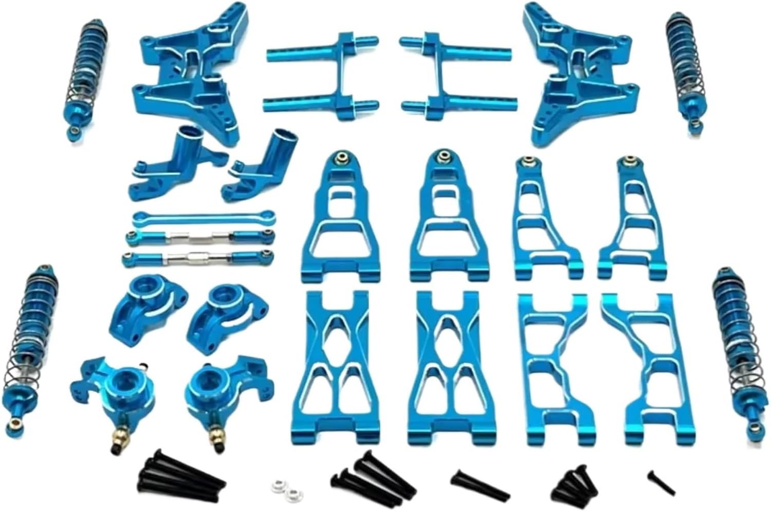 RC Upgrade Accessories for UD1201 for UD1202 Pro 1/12 Metal Steering Cup Shock Absorber Suspension Arm Shock Tower Link Kit RC Car Upgrade Parts Accessories(Blue)