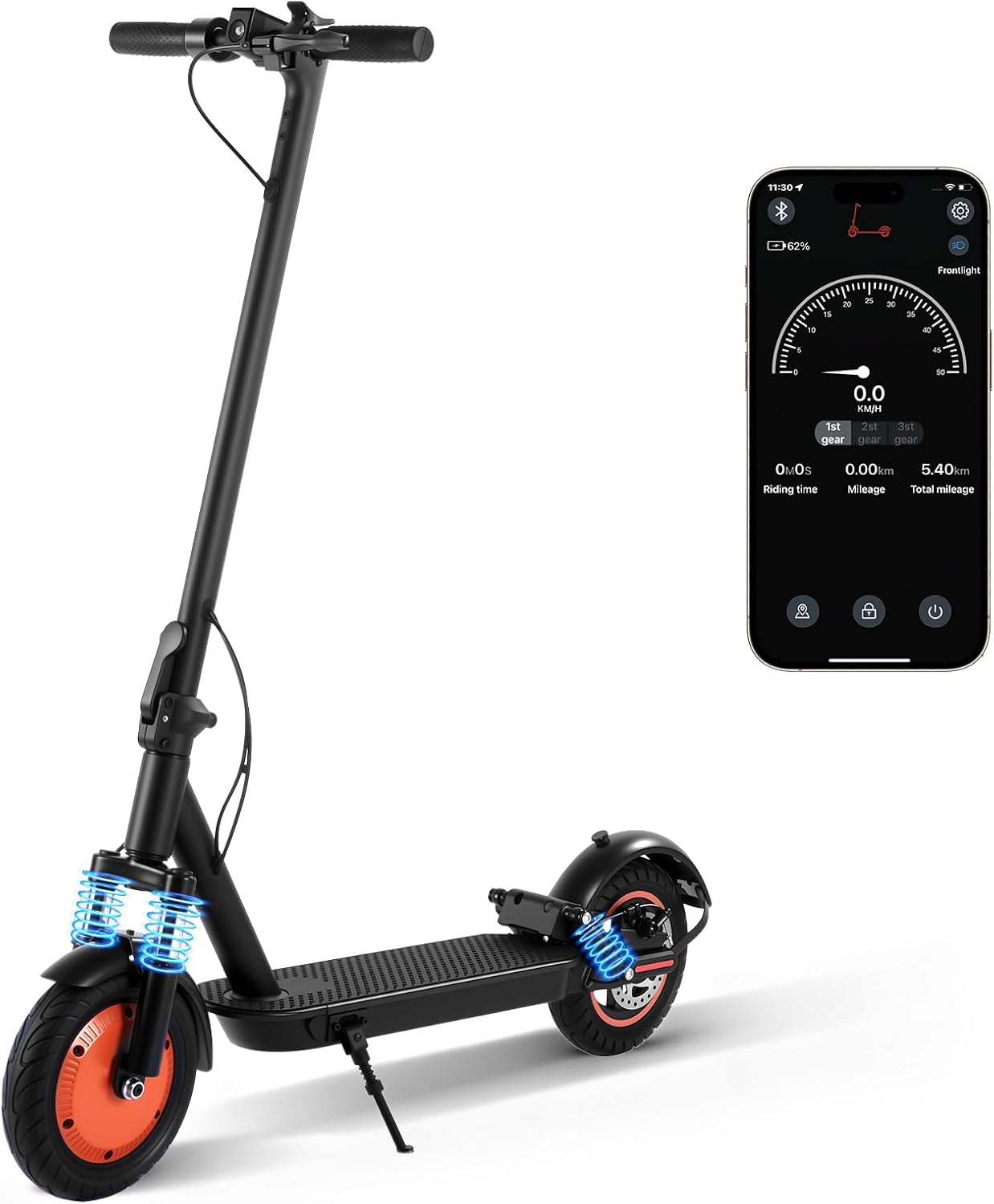 Electric Scooter for Adults & Teens | 1000W Peak Motor, 21Mph Max Speed & 25 Miles Long Range | Folding Commuter E-Scooter with Dual Suspension,Cruise Control, Double Braking & 10