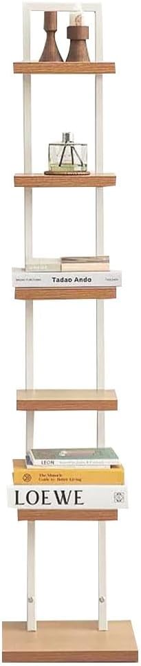 zktoermn Invisible Floor-to-Ceiling Bookshelf, Standing Bookcase Against The Wall Storage Bookcase Corner Creative Storage Rack Living Room Bedroom Office (Color : White, Size : 30x30x143cm)