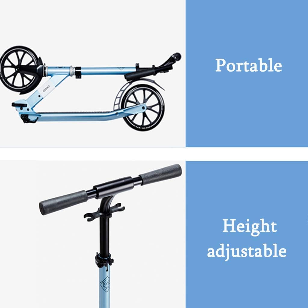 Commuter Kick Scooter for Adults, Teens | Foldable, Lightweight | Height-Adjustable Shock Absorption Mechanism Large 200mm Wheels Smooth Ride Foot Scooter