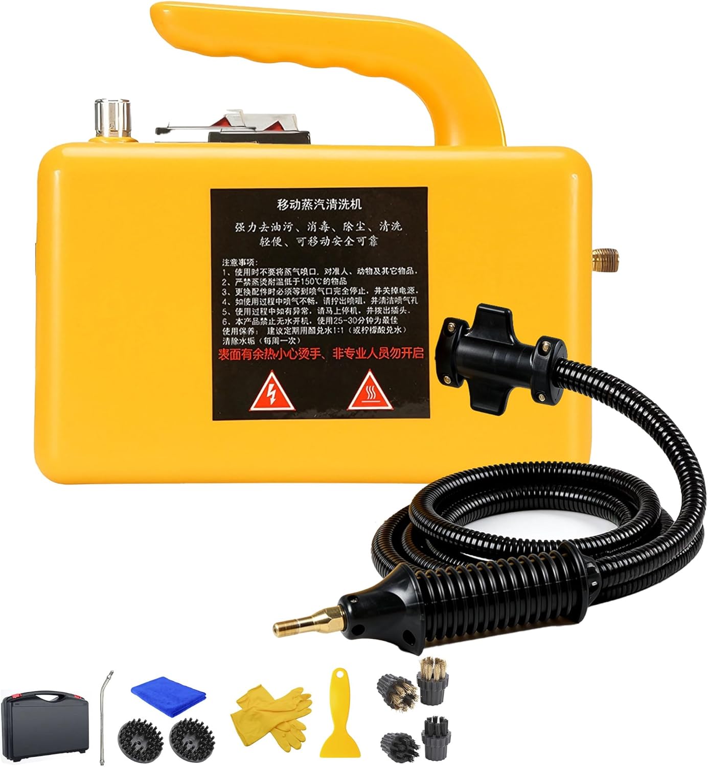 ZHDANB 2600W steam Cleaner Machine, steam Cleaner for car, Adjustable steam, 20s Quick Heat-Up, 6 Brush Heads & Toolboxes, steam Cleaner with Accessories, for Kitchen,Car Basic-220V