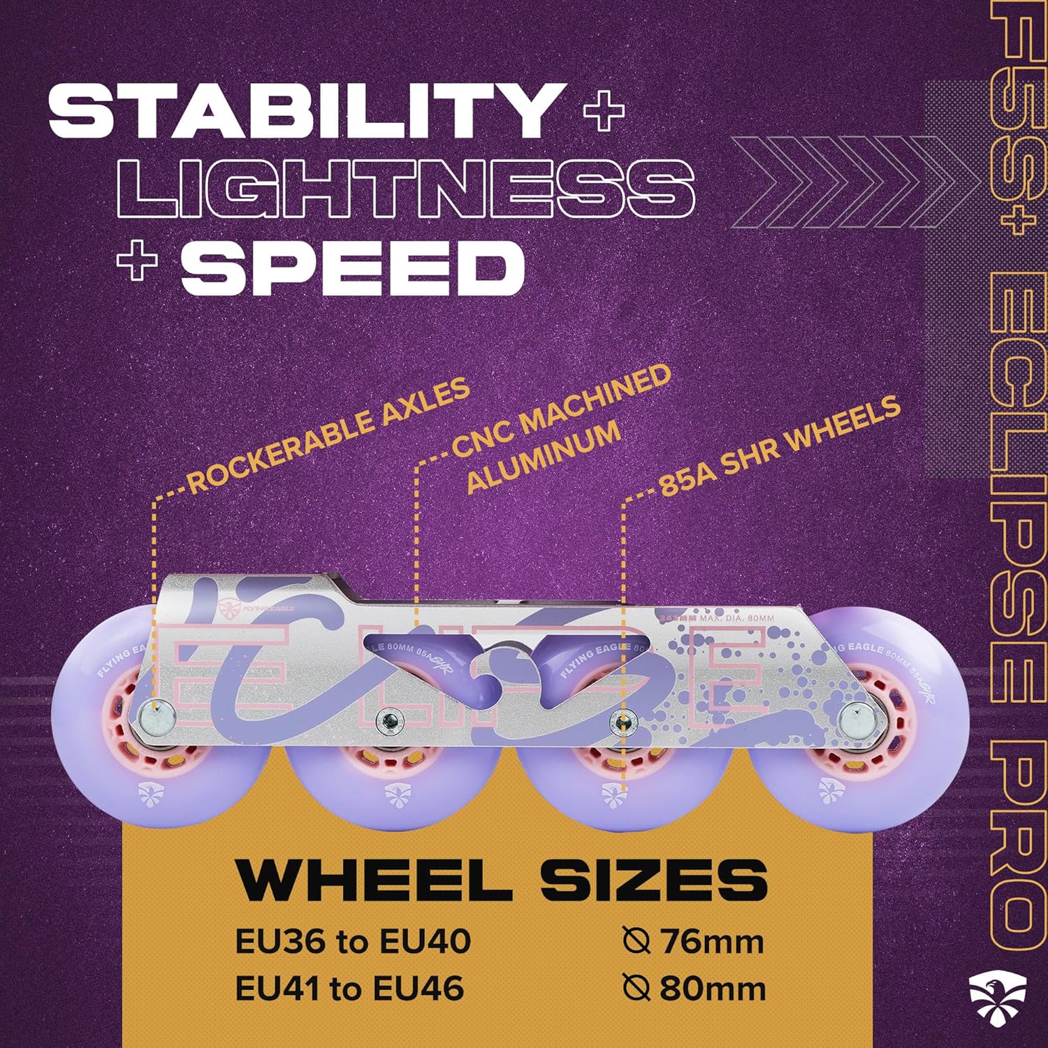 Flying Eagle FS5+ Eclipse Pro Adult Inline Skates - Outdoor Urban Inline Roller Skates Adults, Freeskates, Outdoor Skate Roller Adult, Slalom Skate, Skating Shoes