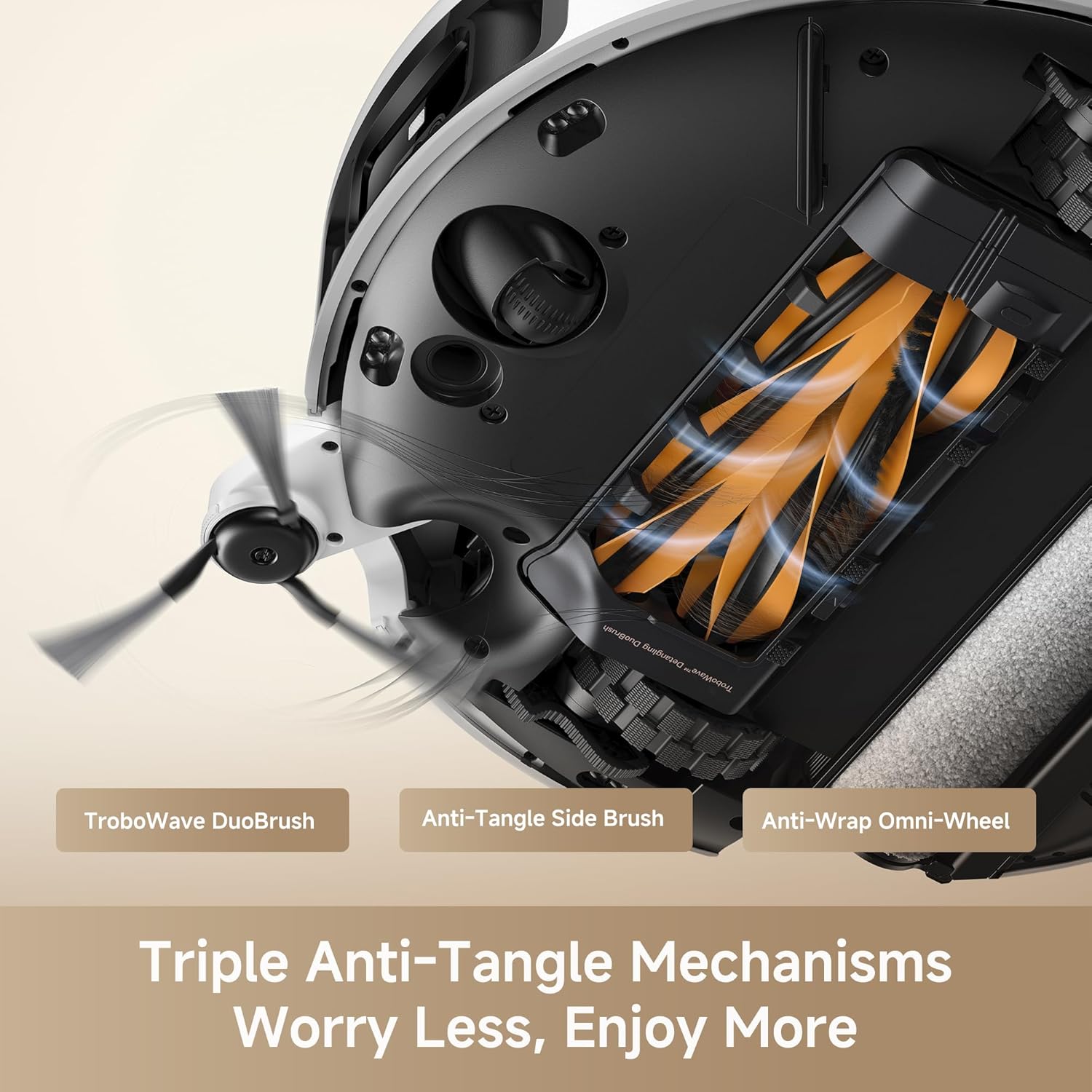 Mova Z60 Ultra Roller SA Robot Vacuum and Mop, 26,000Pa Suction, Warm Water Mopping & Extending Roller, All-in-One Hand-Free Station, Triple Anti-Tangle Mechanisms, Auto Carpet Shield, Voice Control