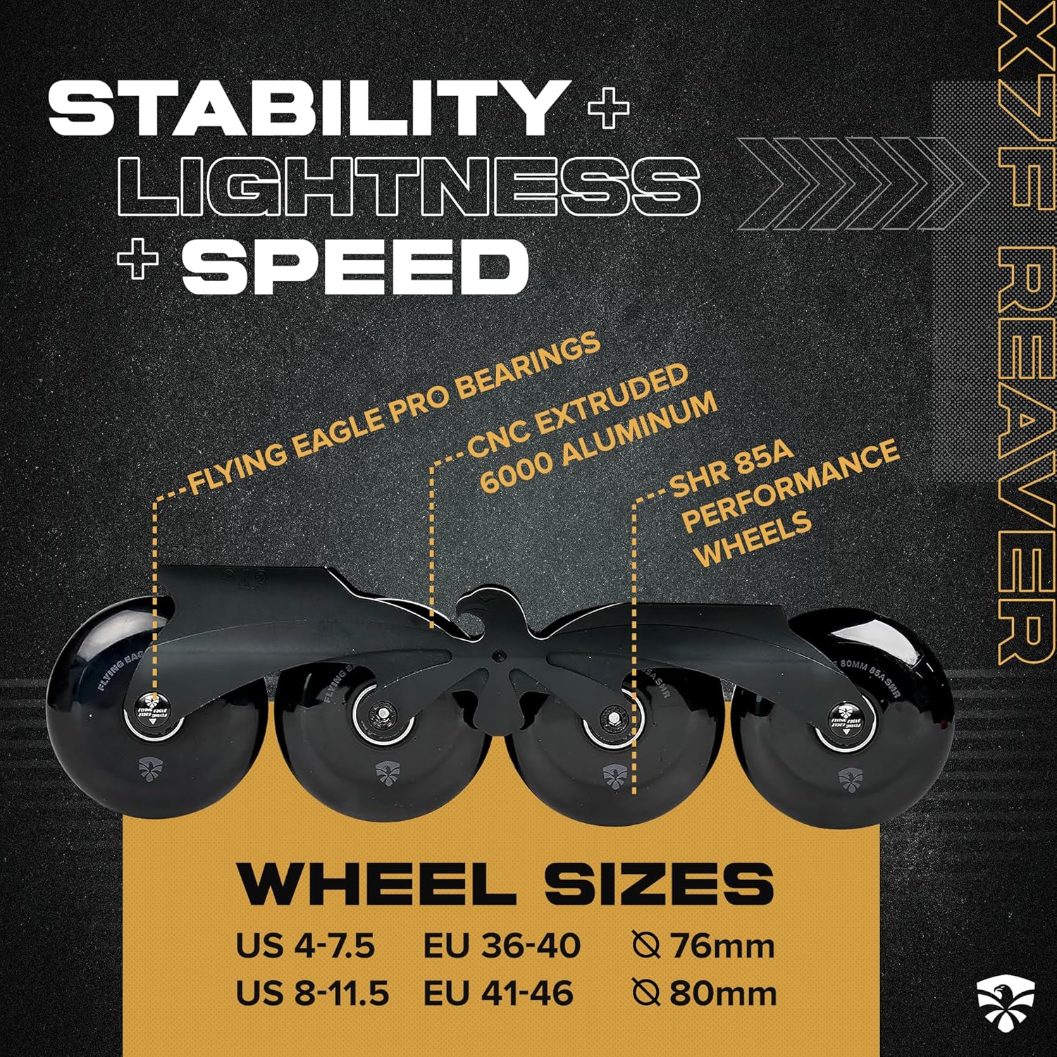 Flying Eagle X7F Reaver Adult Inline Skates Urban Professional, Roller Skate Adults, Outdoor Inline Roller Skates Shoes, in line Speed Rollerblading Skating Shoes for Men and Women