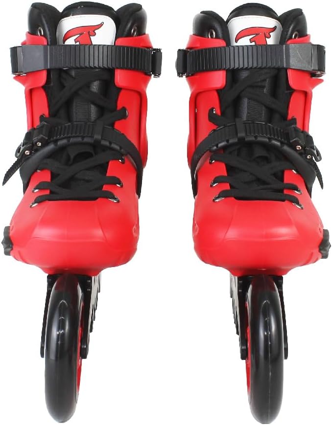 TRAXART Urban 3-Wheel Inline Skates – Hype Red Hardboot, CNC Aluminum Frame, 110mm Wheels, Chrome ABEC-9 Bearings for Men and Women
