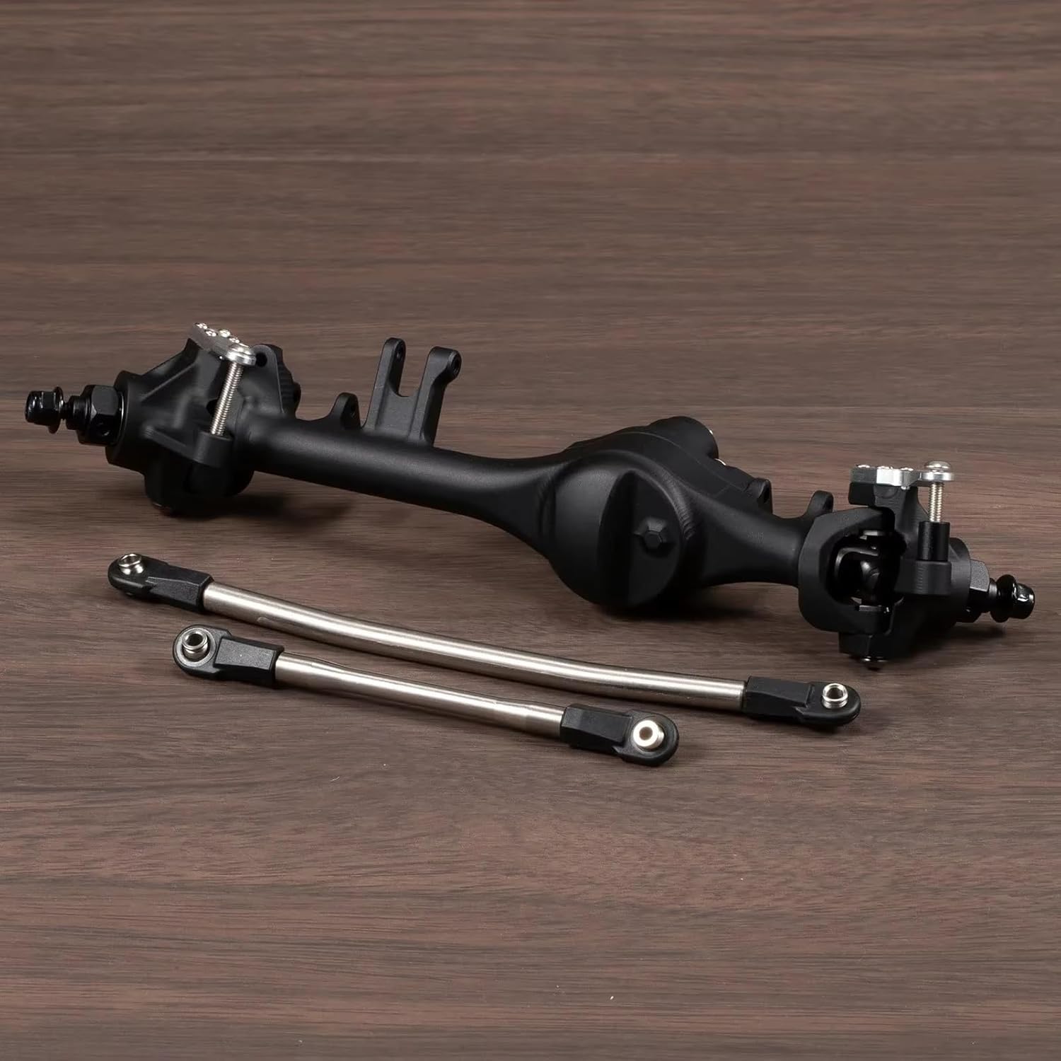 Compatible with Axial for SCX10 II VS4-10 HD44 1/10 RC Crawler Cars Parts Aluminum Front and Rear Offset Straight Axles Set RC Front and Rear Axle(Black)