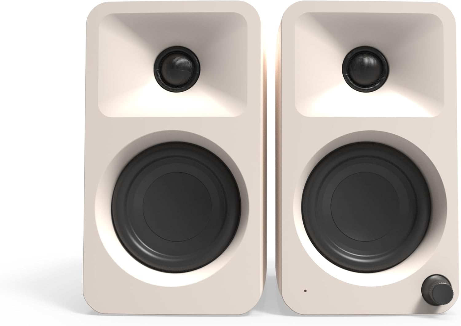 Kanto ORAMC 100W Powered Reference Desktop Computer Speakers with Bluetooth 5.0 and USB-C Input | Bi-Amplified | 100 Hz Automatic Crossover | Reference Quality Sound | Pair | Cream (Renewed)