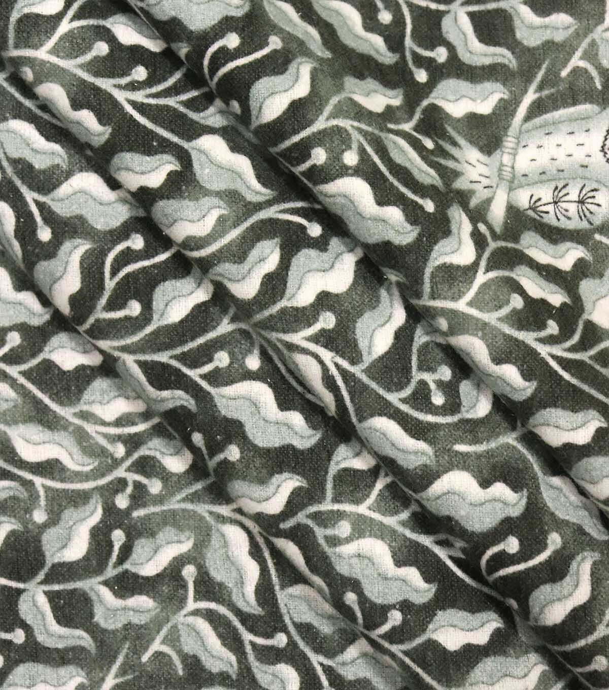 Green Owls & Leaves Super Snuggle Flannel Fabric