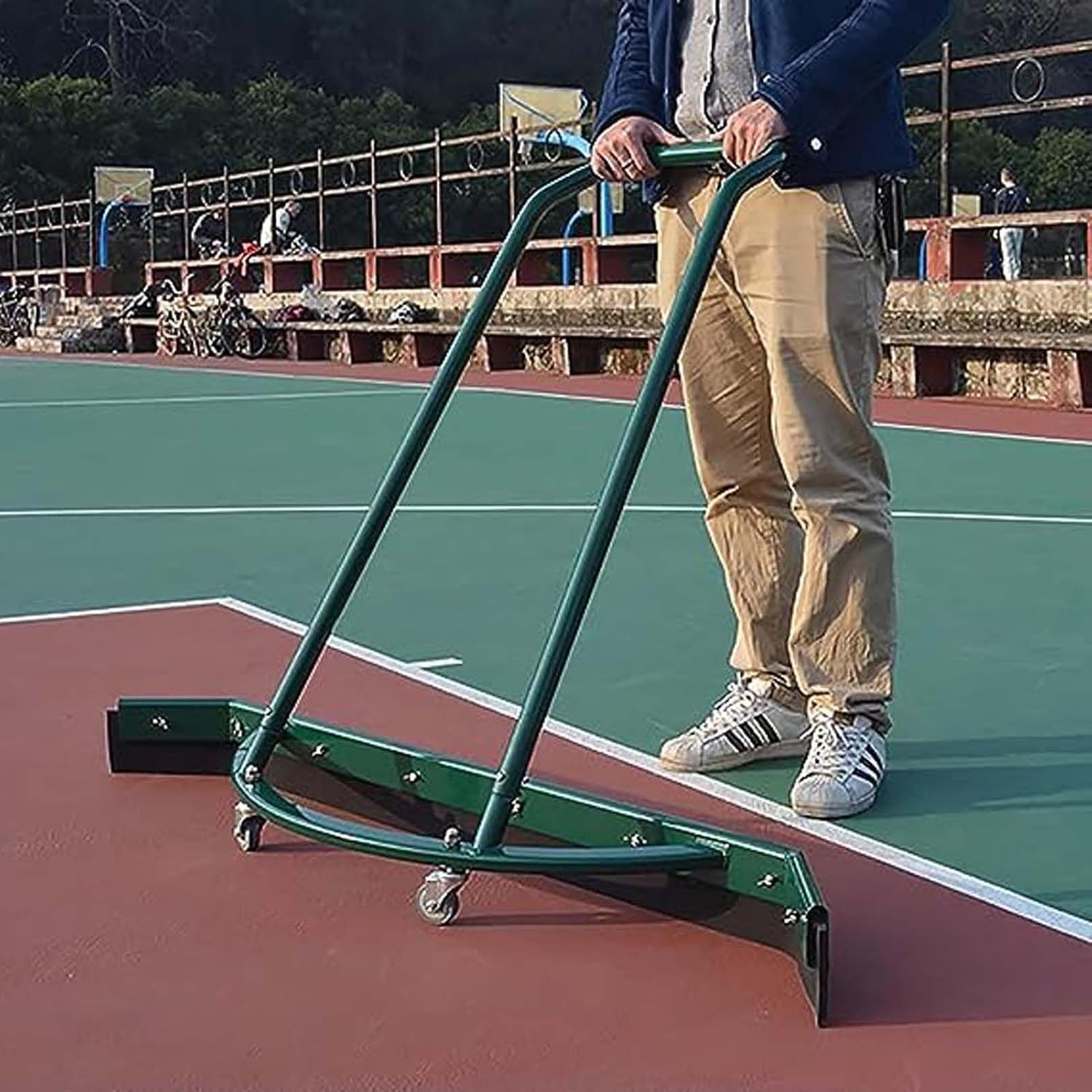 Heavy Duty Water Pusher Rain Shuttle Broom Metal Squeegee Dew Broom, Easy to Assemble Floor Water Sweeper W/Wheels, for Tile/Wood/Metal Floor