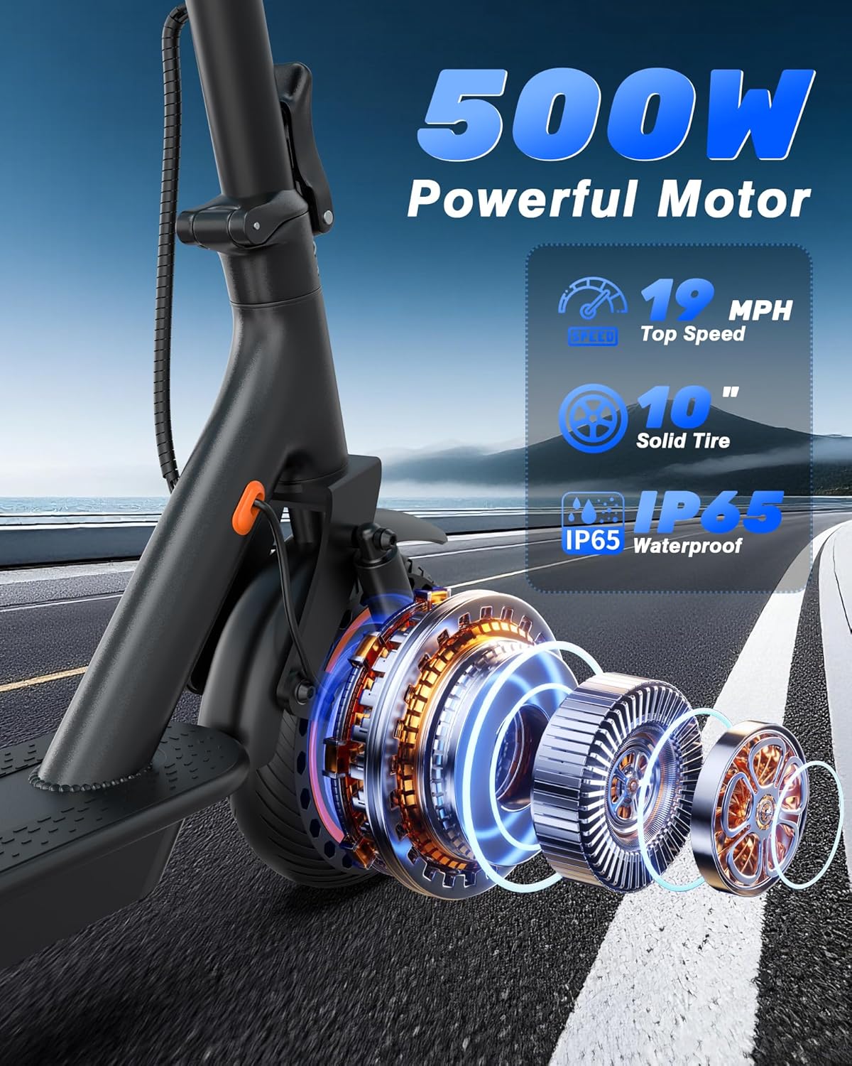 NAVIC Electric Scooter for Adults，Top Speed 19/22 MPH，Range 19/22/28 Miles，8.5”/10